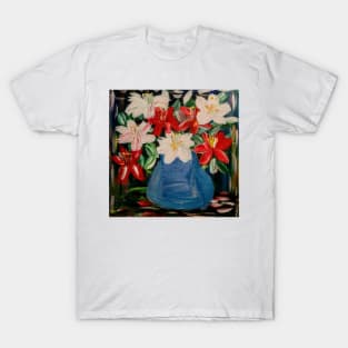 Some abstract  carnations flowers in a vase T-Shirt